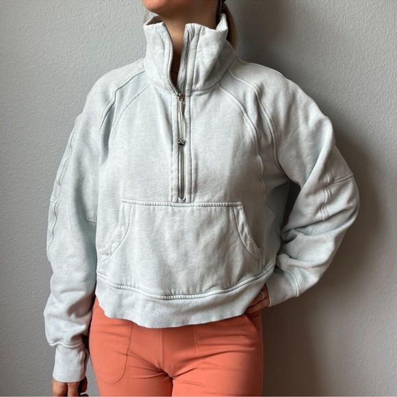 Lululemon Scuba Oversized Funnel Neck in Heathered Delicate Mint - Picture 2 of 7